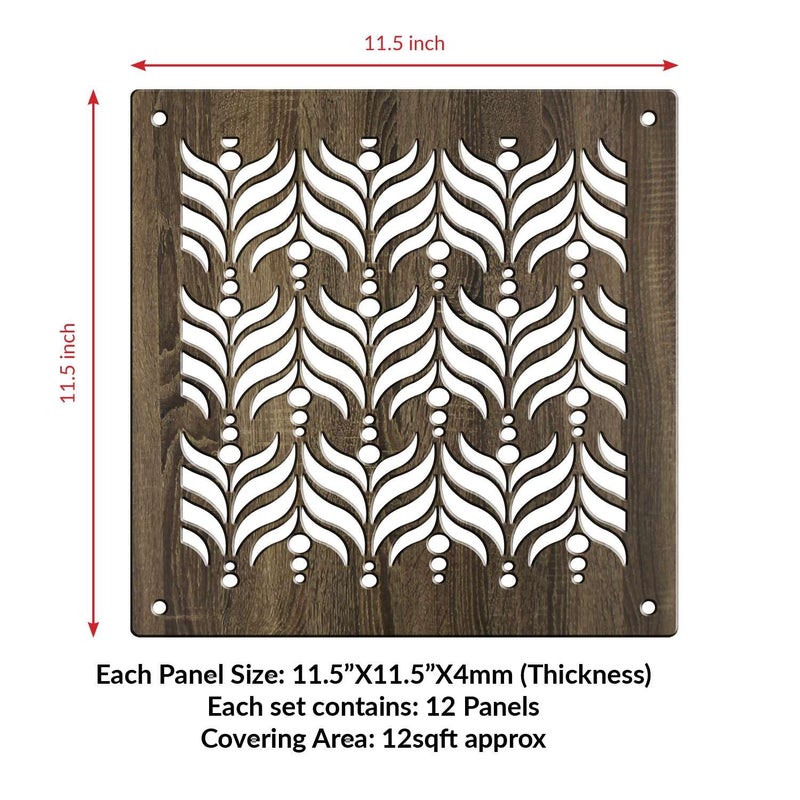 Random فاصل غرف خشبي عشوائي مع 12 لوحة مع موصلات خطاف مثالي لغرفة المعيشة أو المكتب أو المعبد أو ديكور المنزل RSD8140 - Image 3