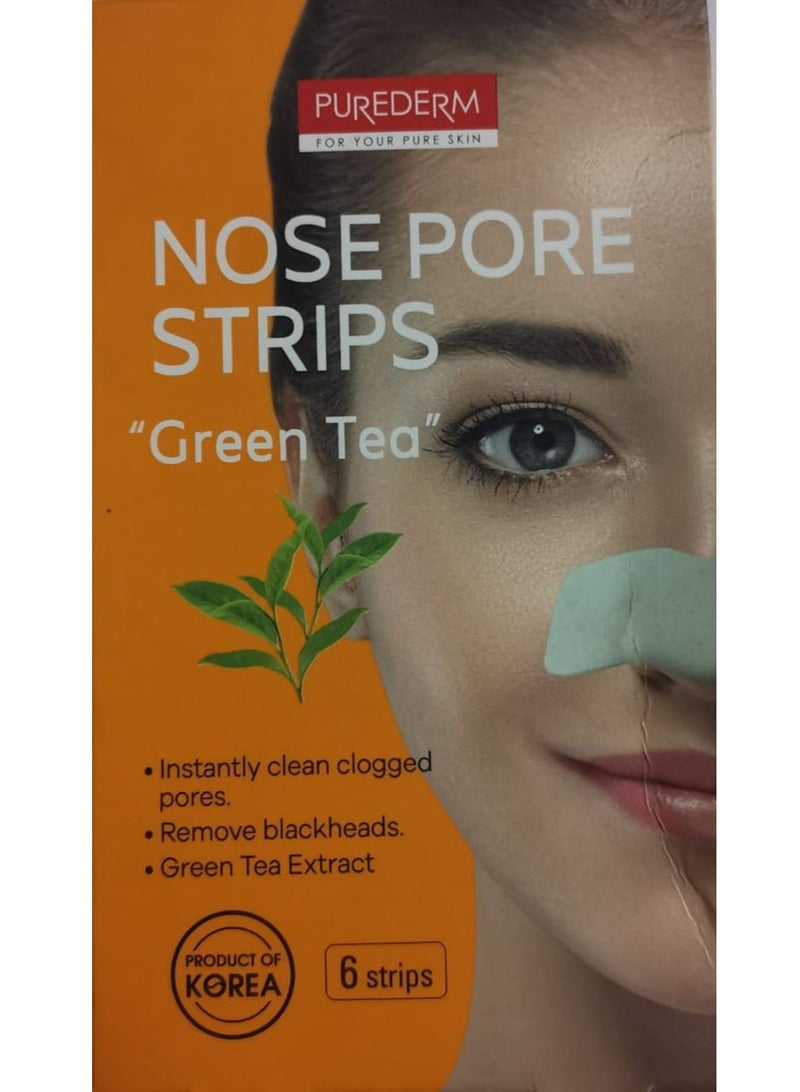 Purederm Nose Pore Stips Green Tea 6 Strips
