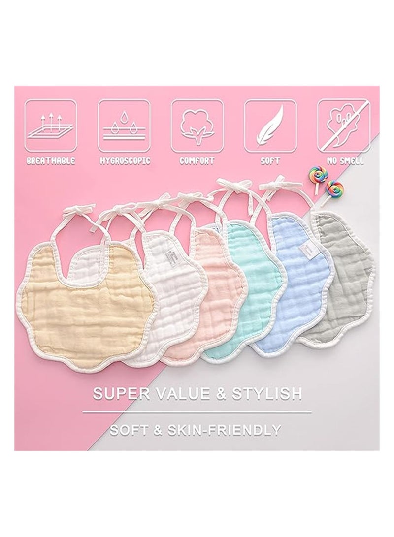 كاست ويف 6 قطع مرايل موسلين، مرايل لعاب الأطفال على الكتف، مرايل وشاح قابلة للتعديل متعددة الاستخدام، 8 طبقات من القطن العضوي بنسبة 100% مع مرايل لعاب فائقة الامتصاص وناعمة قابلة للتنفس للأولاد والبنات - Image 4