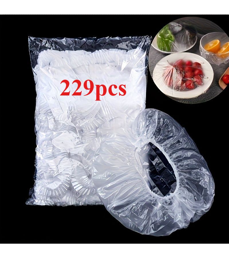 229 Elastic Food Covers Transparent Plastic Bowl Protectors Reusable Striped Design For Home Food Storage - Image 1