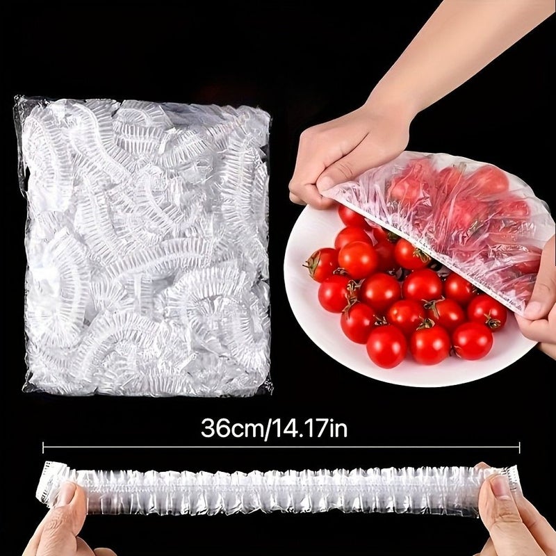 229 Elastic Food Covers Transparent Plastic Bowl Protectors Reusable Striped Design For Home Food Storage - Image 3