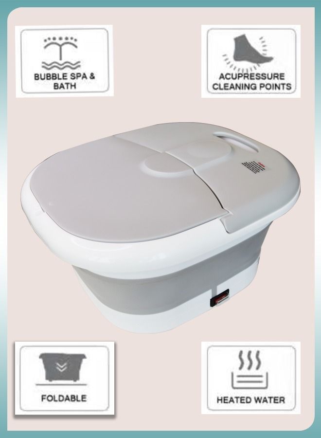 DBLEW Foldable Electric Foot Spa Machine With Heating Bubbles Shiatsu Massager Rollers Mini Feet Bath Tub Basin Pedicure Bucket For Relieving Fatigue And Body Stress - Image 5
