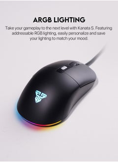 FANTECH High-performance wired gaming mouse, 7200 DPI, adjustable RGB lighting, 6 programmable buttons, 82G lightweight design, 10 million click lifespan, 60LPS tracking speed, 1.8m braided cable, eSports gaming mouse for PC and Mac, black  - Image 3