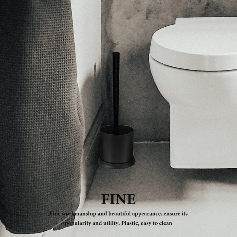 Compact Plastic Toilet Brush Holder Space Saving Bathroom Scrubber Rack Cup - Image 4