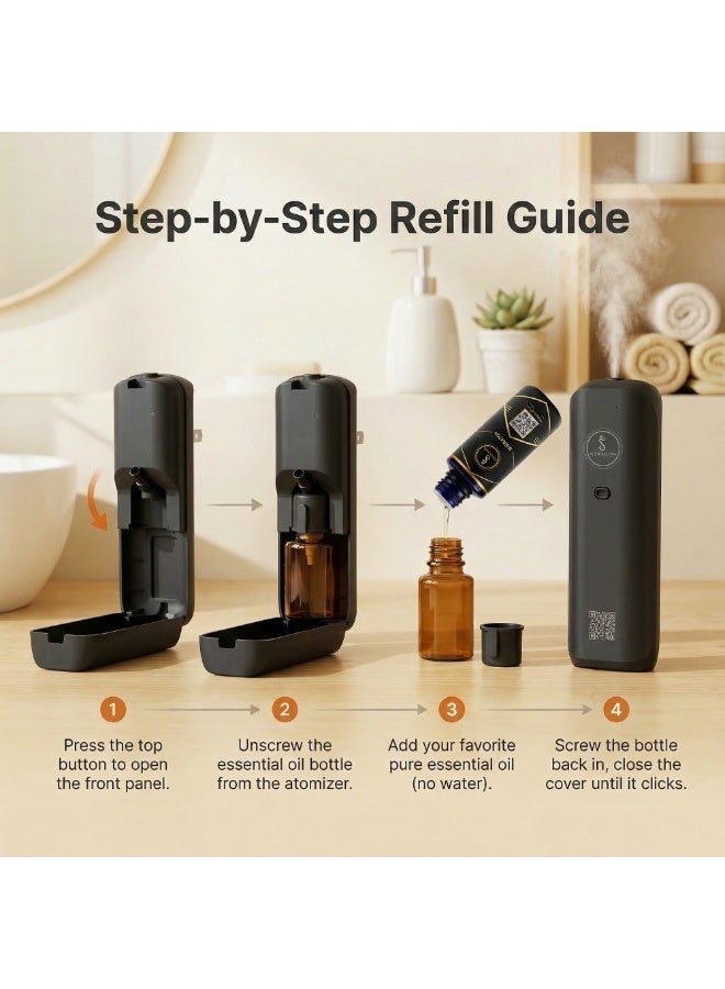 سينتا فلورا جهاز التعطير الذكي SCENTA FLORA Scent Plug Pro – عطر يدوم طويلاً وتغطية تصل إلى 100 متر مربع – جهاز أنيق ومدمج يوصل بمقبس الكهرباء مع إمكانية التحكم عبر التطبيق – سعة الزيت 100 مل – تشغيل هادئ (اللون الأسود) - Image 5