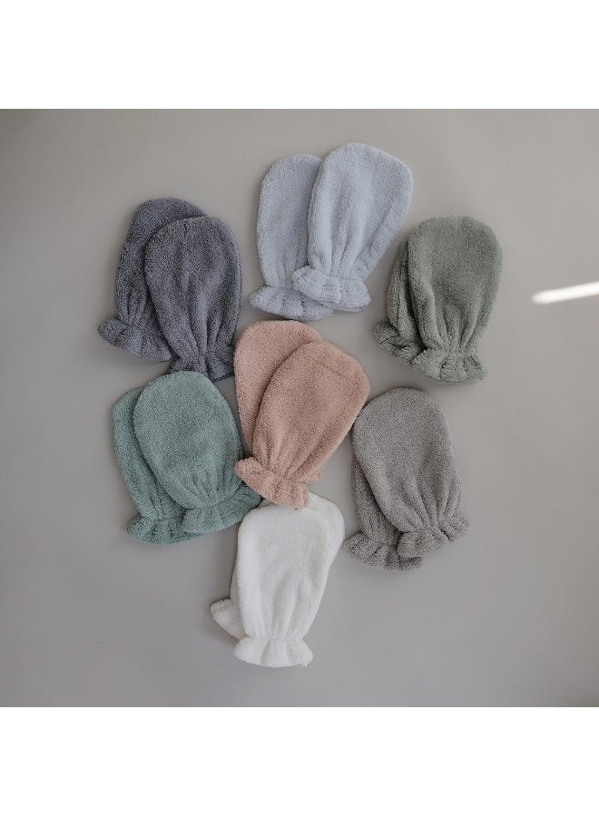 mushie قفاز استحمام عضوي من موشيه 2-عبوة - قفازات فرك جسم ناعمة للأطفال مع كفة مرنة للبشرة الحساسة - قفازات استحمام قطنية ماصة للأطفال والرضع - حجم عالمي | لؤلؤة - Image 3