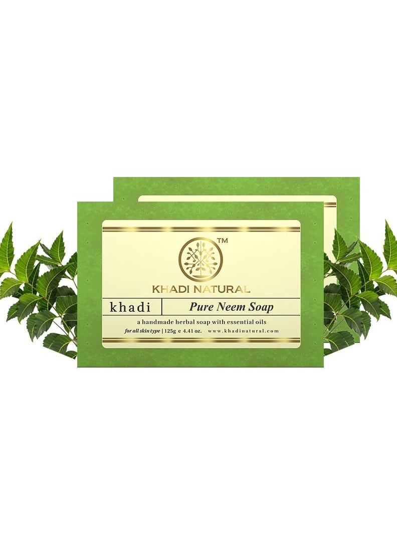 Khadi Natural Khadi Natural Pure Neem Soap, 125g|Herbal Bathing Soap for Acne | Natural Soap with Essential Oils | Anti-Bacterial Soap | Suitable for All Skin Types |...  - Image 1