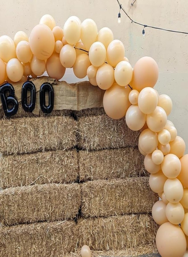بالونات باتيكول بلون البشرة - 12 بوصة، 100 قطعة من اللاتكس - بالونات دائرية محايدة بتصميم بوهيمي لحفلات أعياد الميلاد مع شريطين، بالونات هيليوم بلون المشمش لحفلات أعياد الميلاد، وحفلات الزفاف، والذكرى السنوية، وحفلات استقبال المولود - Image 3