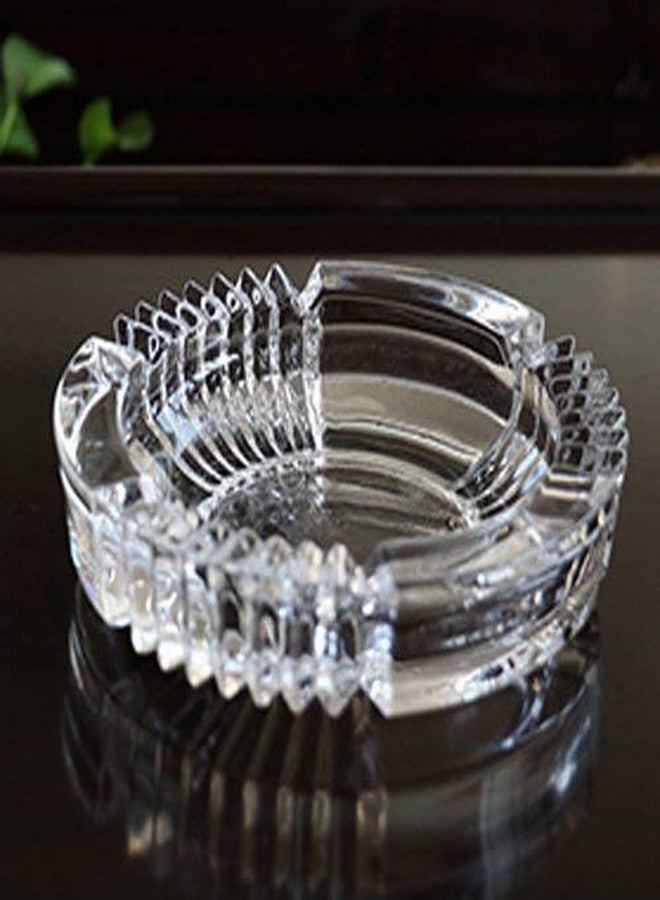 Amlong Crystal Large Classic Round Large Ashtray 6 inch Diameter - Image 2
