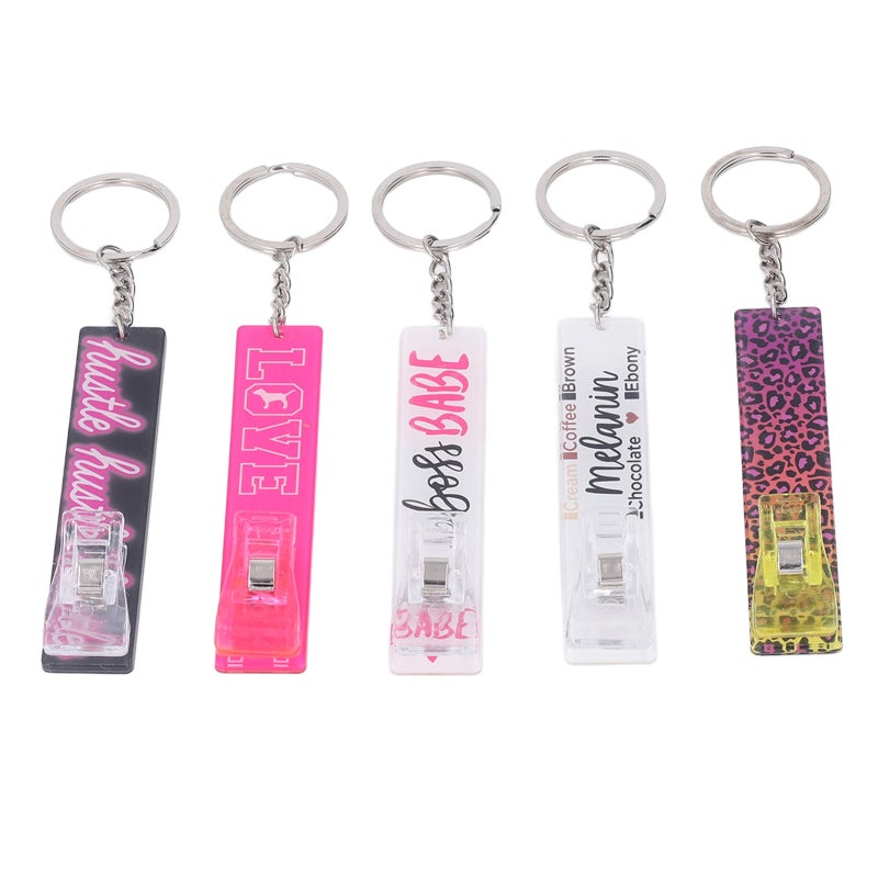 Card Puller 5Pcs Acrylic Long Nail Protector - Multipurpose Keychain Card Grabber for Women, Wallet & Bag Accessories - Image 1