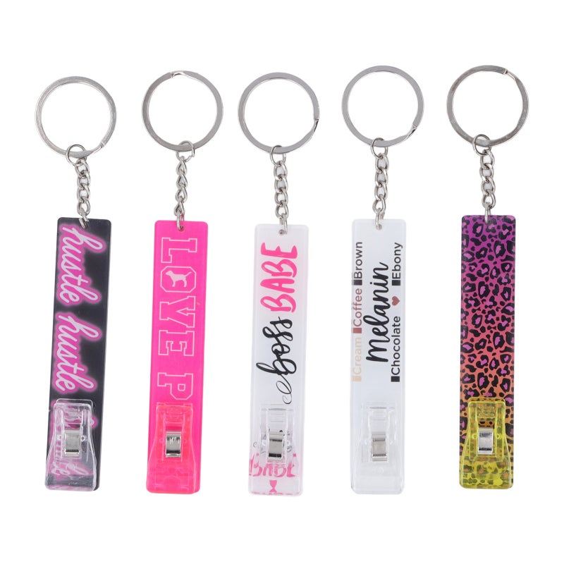 Card Puller 5Pcs Acrylic Long Nail Protector - Multipurpose Keychain Card Grabber for Women, Wallet & Bag Accessories - Image 5