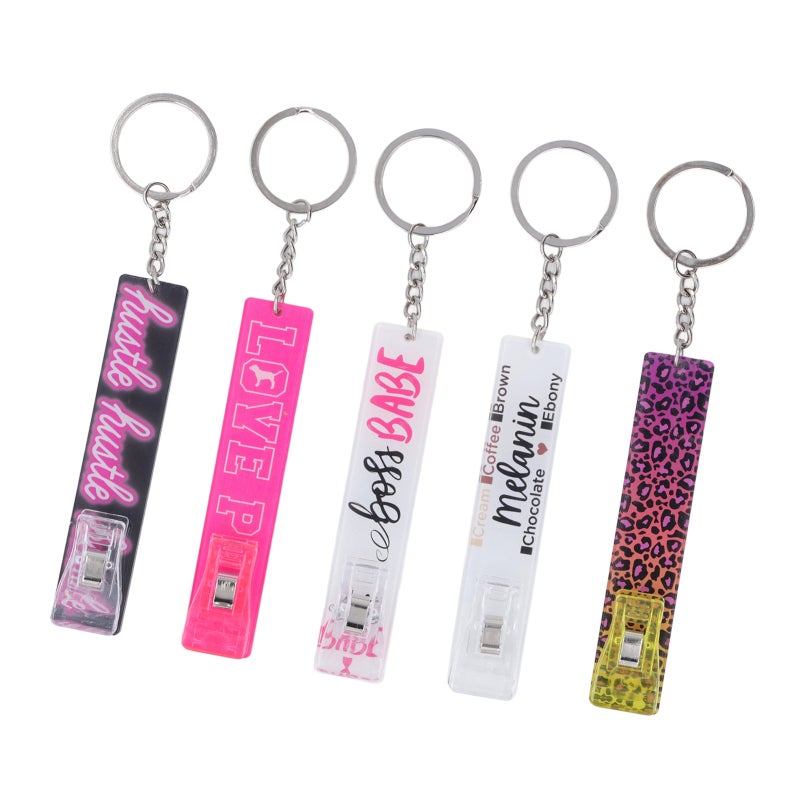 Card Puller 5Pcs Acrylic Long Nail Protector - Multipurpose Keychain Card Grabber for Women, Wallet & Bag Accessories - Image 3