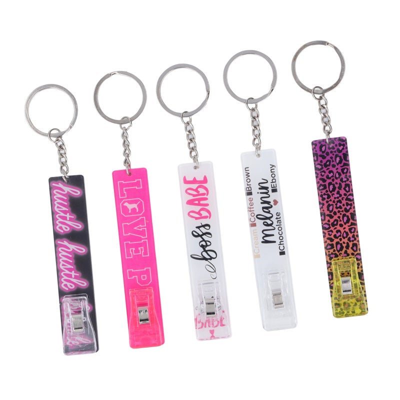 Card Puller 5Pcs Acrylic Long Nail Protector - Multipurpose Keychain Card Grabber for Women, Wallet & Bag Accessories - Image 4
