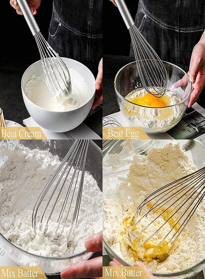 SVDK 3-Piece Stainless Steel Wire Whisk Set (8, 10 & 12 Inch) | Professional Balloon Egg Beaters for Mixing, Whipping, Baking & Cooking | Strong, Rust-Resistant Kitchen Tools - Image 3