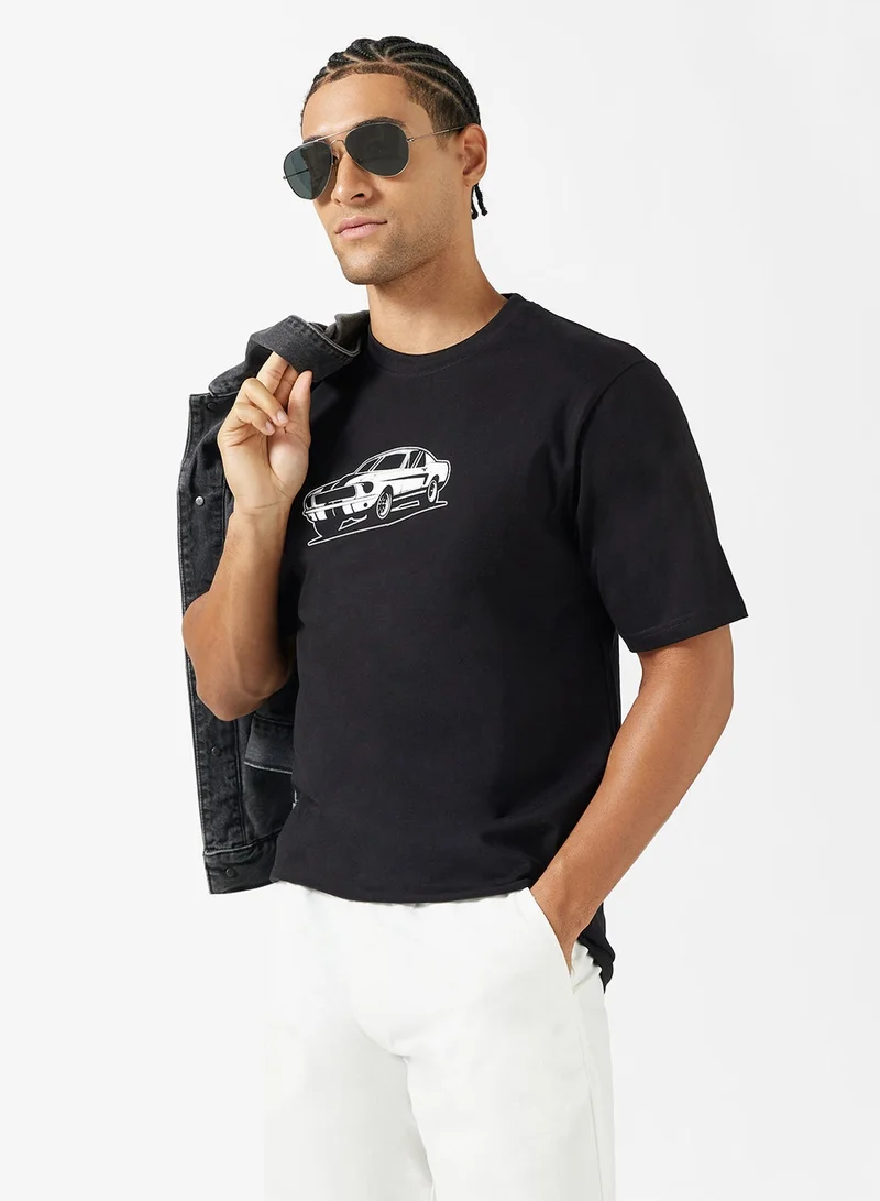 Seventy Five Graphic Print Regular Fit T-Shirt