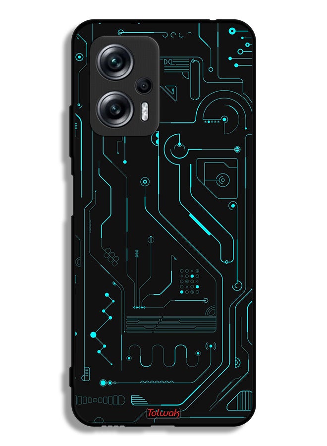 Tolwak Xiaomi Poco X4 GT Protective Case Cover Digital Art Circuits Minimalism Multiple Display - Image 2