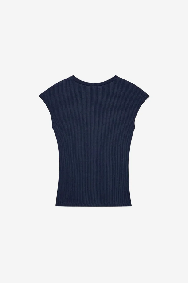Dilvin Navy Blue DILVIN Fitted Cotton Jersey Crew Neck T-Shirt for Women | Best Price UAE