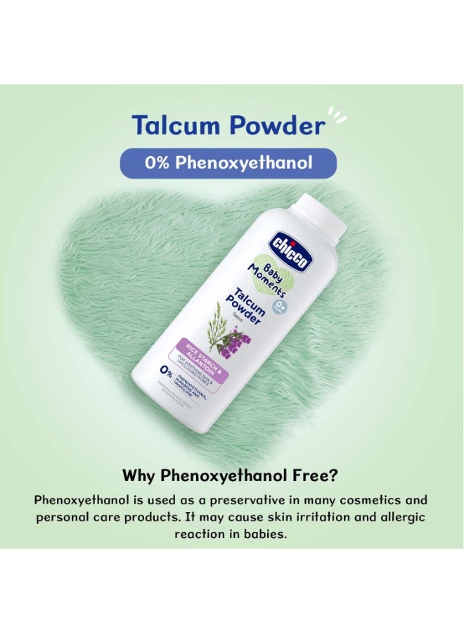 Chicco Baby Moments Talcum Powder with Natural Ingredients, Soothes & Moisturises Baby’s Skin, Dermatologically Tested, Paraben Free, Phenoxyethanol Free 0M+ 300g(Pack of 2),White - Image 4