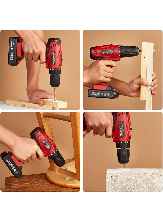 erorex Cordless Drill Machine Tool Sets Red - Image 4