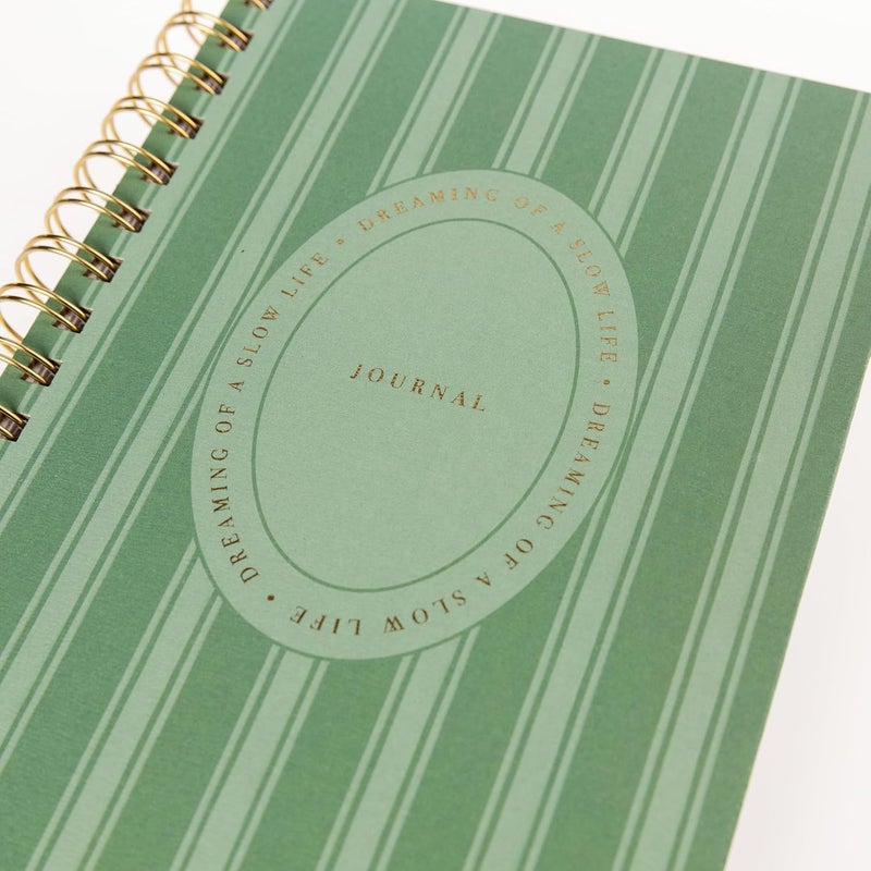 Graphique Cottage Stripe Hardbound Spiral Journal, 160 Ruled Pages Hard Cover Notebook, Diary, Lists, Record Month and Date, Premium Paper, 6” x 8” - Image 3