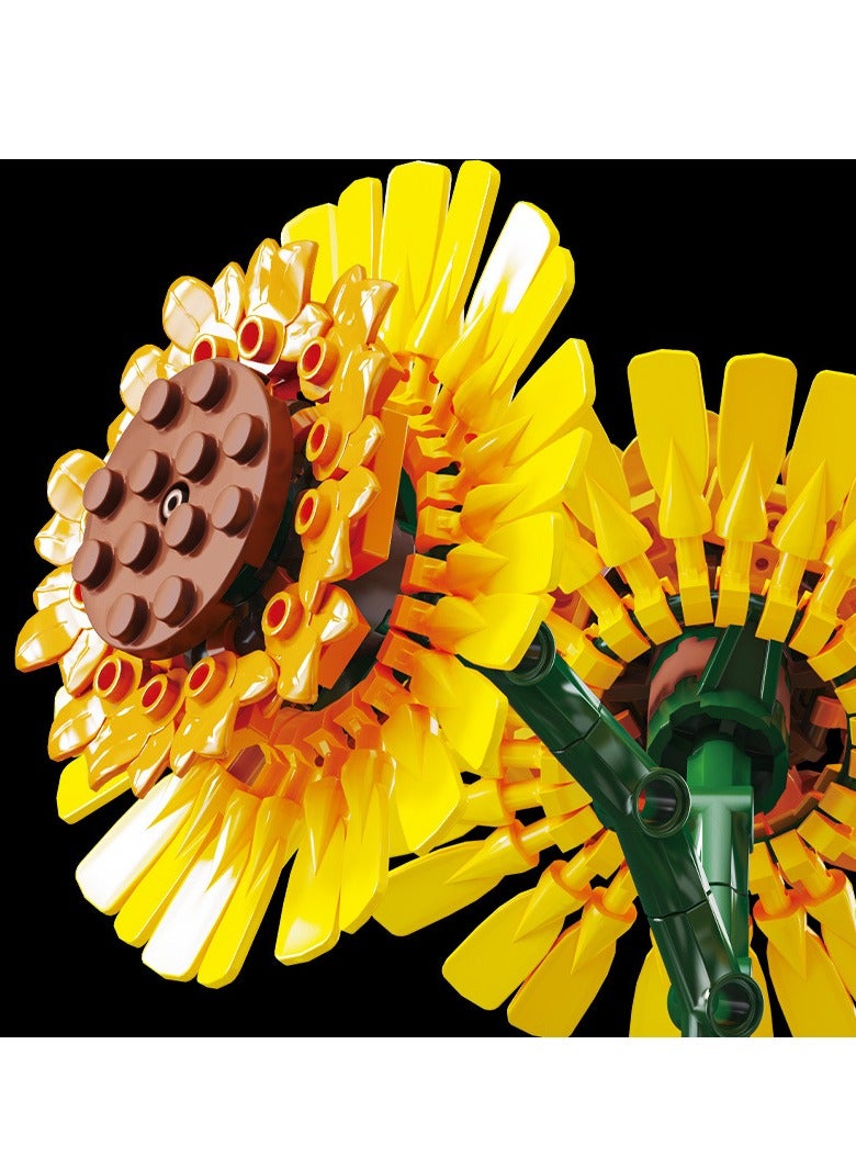 Sunflower block potted plant 886PCS - Image 3