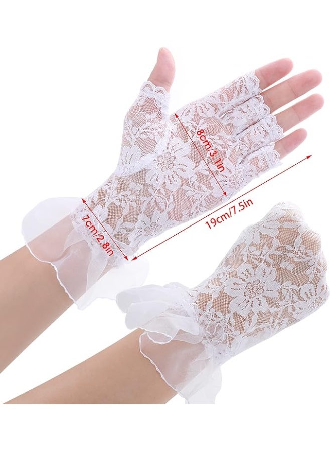Lace Fingerless Gloves Short Lace Floral Gloves Courtesy Summer Gloves for Parties - Image 2