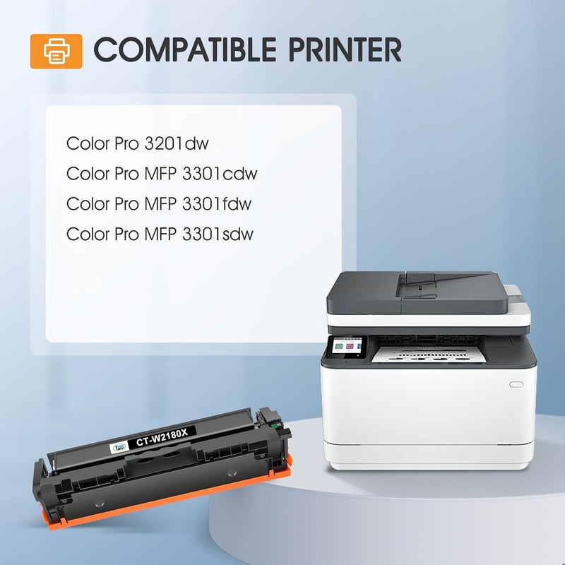 Cool Toner 218X Toner Cartridges 4 Pack 218 3301fdw 3201dw 3301 218A Compatible for HP 218X 218A Color LaserJet Pro MFP 3301cdw 3301sdw Printer Ink Set W2180X High Yield with Chip (Black Cyan Yellow Magenta) - Image 2