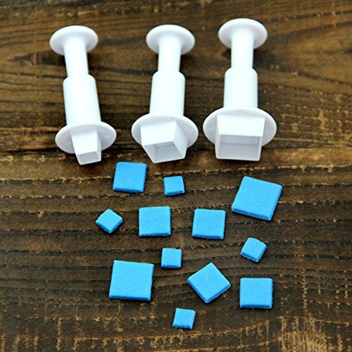 Dadam Cookie Cutters,Plunger Cutter Cake Decorating Supplies Fondant Molds,16 Pcs,Heart/Square/Oval/Circular/Star,White,Dadam - Image 4