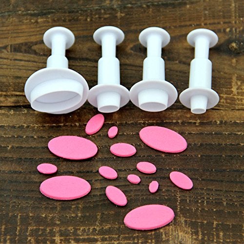 Dadam Cookie Cutters,Plunger Cutter Cake Decorating Supplies Fondant Molds,16 Pcs,Heart/Square/Oval/Circular/Star,White,Dadam - Image 5