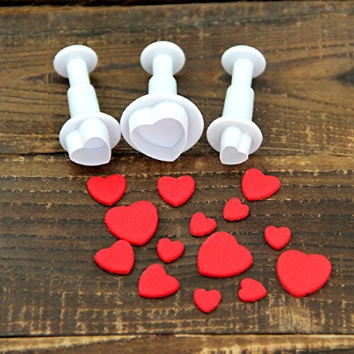 Dadam Cookie Cutters,Plunger Cutter Cake Decorating Supplies Fondant Molds,16 Pcs,Heart/Square/Oval/Circular/Star,White,Dadam - Image 3