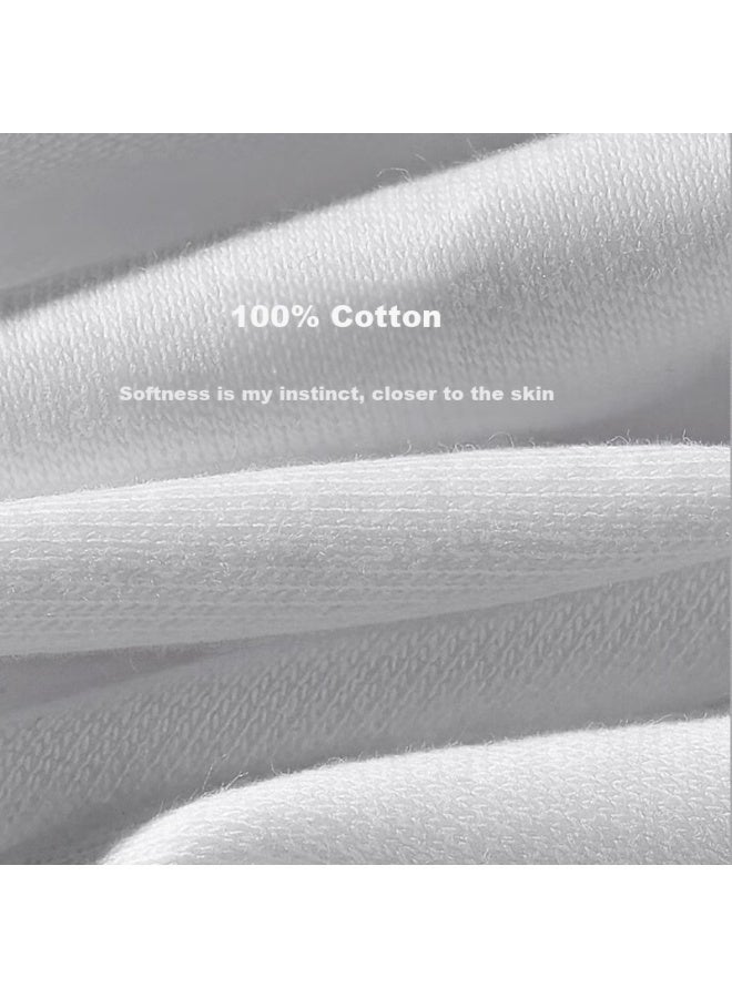 Septwolves Men's Short-sleeve Pure Cotton T-shirt, Spring And Summer Running Sports Breathable, 100% Cotton Plain White T-shirt, Home Wear - Image 3
