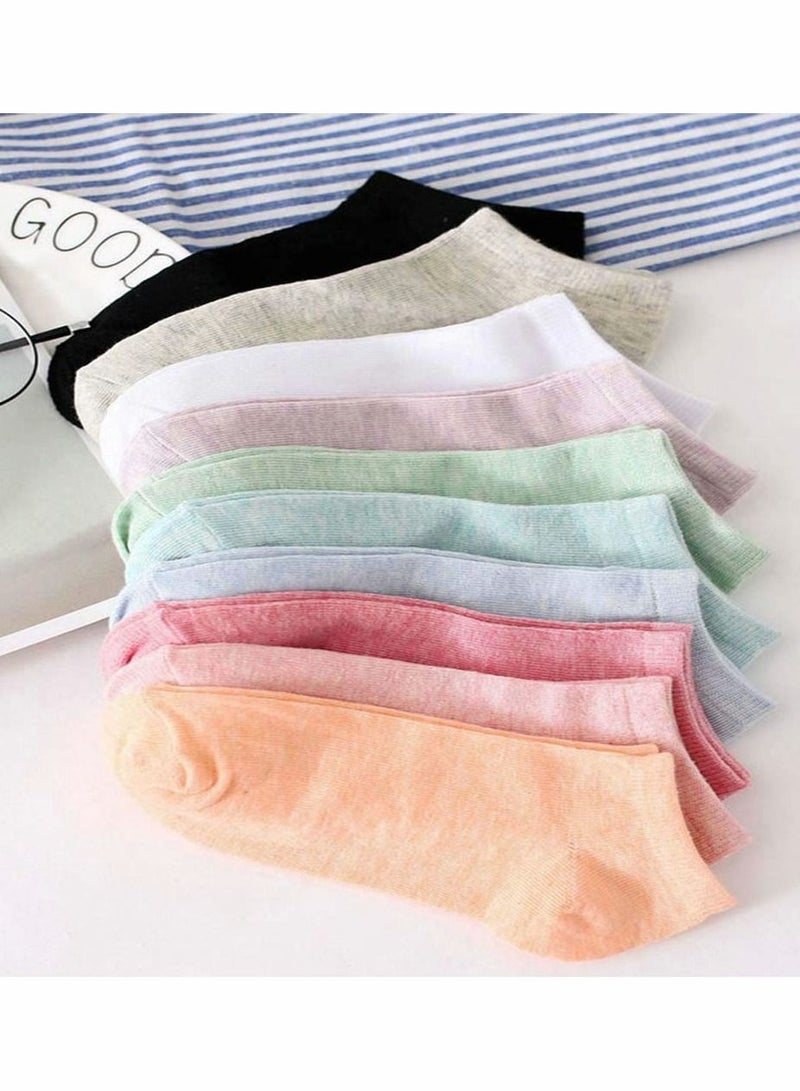 KASTWAVE 10 Pairs Of Solid Color Socks, Environmentally Friendly Casual Low Ankle Socks For Men And Women - Image 5