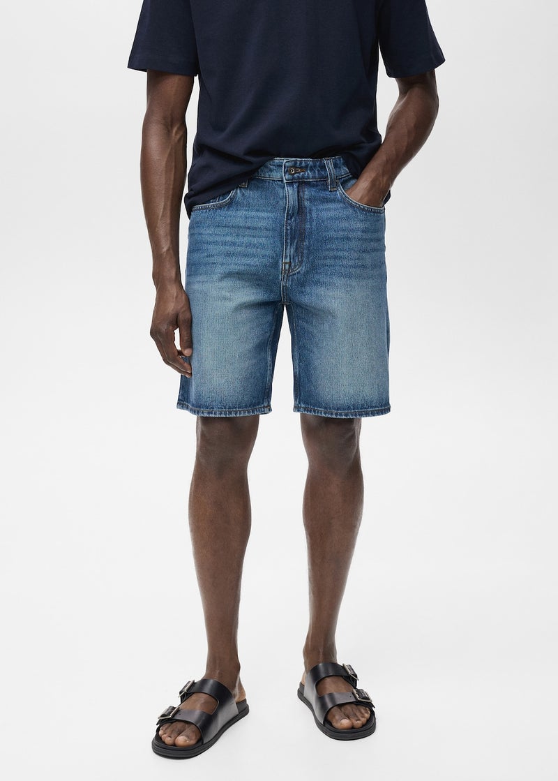 Mango Man Regular-Fit Denim Shorts  - Image 1