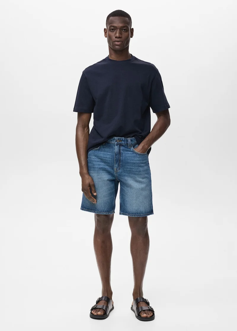 Mango Man Regular-Fit Denim Shorts