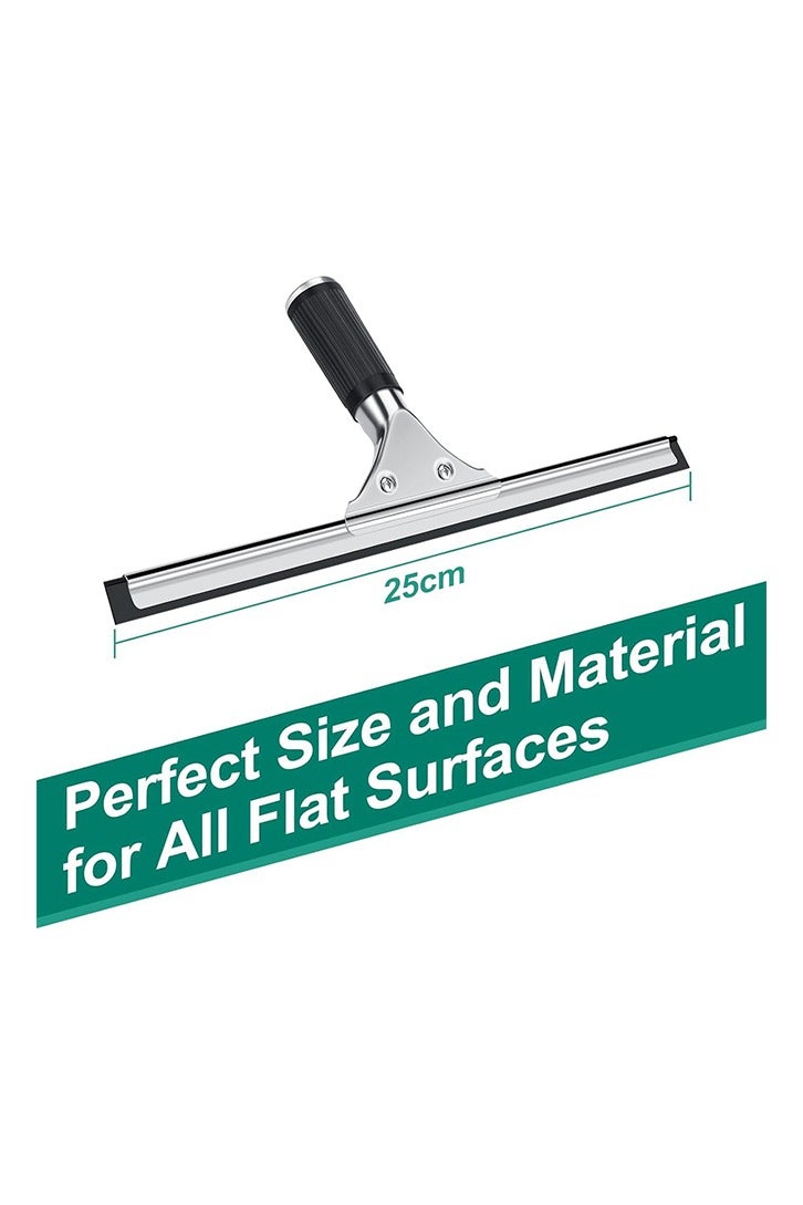 All-Purpose Stainless Steel Shower Squeegee for Shower Glass Door with Adhesive Hook, Bathroom Cleaner Tool, Household Window Mirror Squeegee for Glass Doors, Cleaning Tile Wall, Car - Image 3