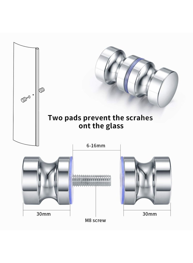 SANMUGEED 2 Pcs Shower Door Knobs, Stainless Steel Bath Glass Door Handles, Round Groove Replacement Shower Screen Knobs Handles for Cabinet, Kitchen, Home  - Image 2