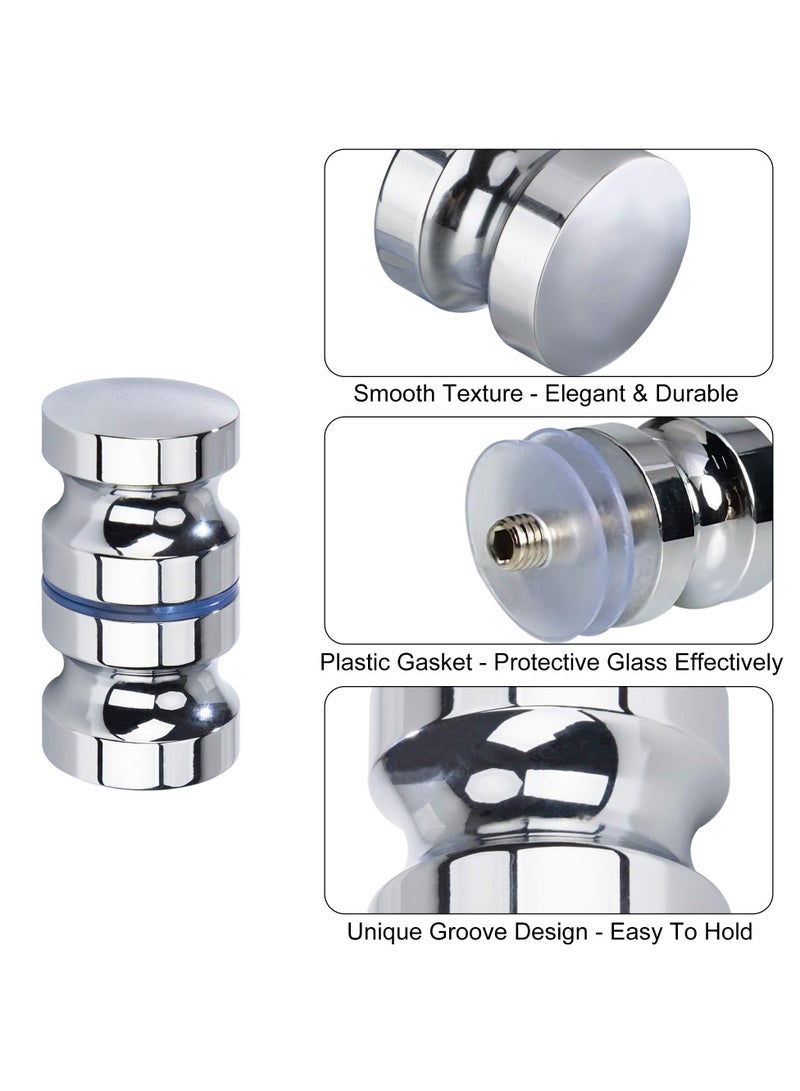 SANMUGEED 2 Pcs Shower Door Knobs, Stainless Steel Bath Glass Door Handles, Round Groove Replacement Shower Screen Knobs Handles for Cabinet, Kitchen, Home  - Image 3