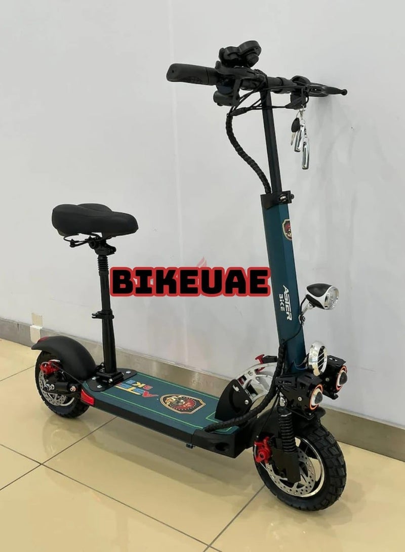 Aster Next Level E Scooter for Adults, Aster Bike E10 Pro Electric Scooter, has 10 inch off-road tires and is fully foldable. Range upto 40 to 50 km 48V 13AH Battery 2000W Motor With FREE Helmet and Safety Belt - Image 3
