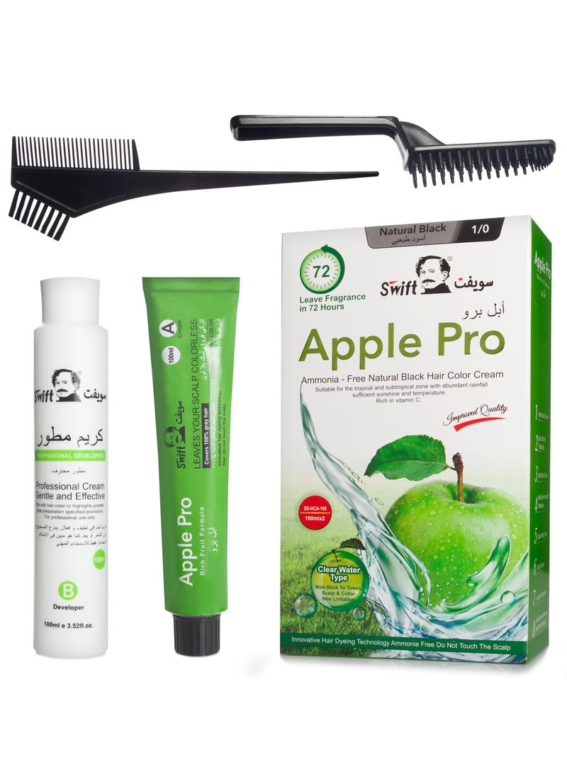 Swift Ammonia-free hair dye in apple color 01natural black  - Image 1
