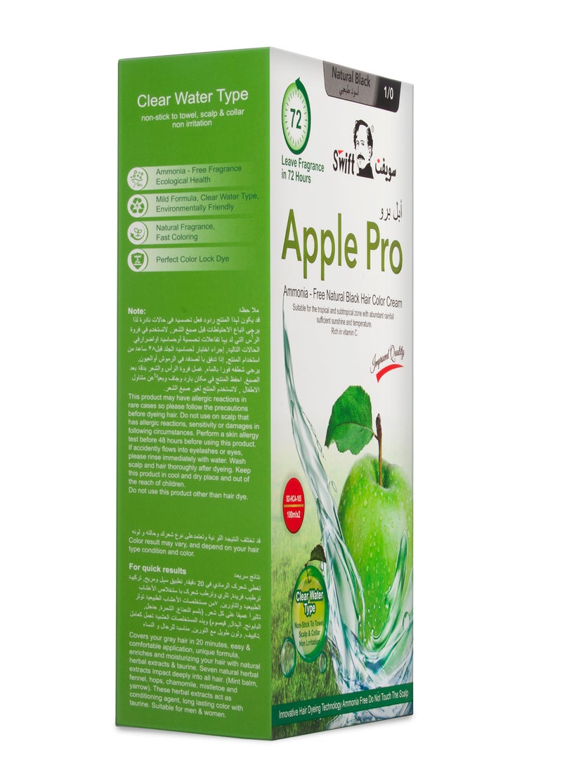 Swift Ammonia-free hair dye in apple color 01natural black  - Image 3
