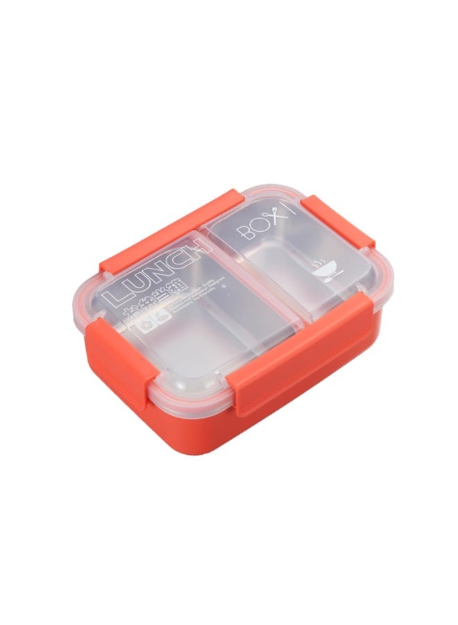 Brain Giggles BrainGiggles Stainless Steel 2 Compartments Lunch Box with Removable Inner Tray for Kids Adults - Red - Image 1