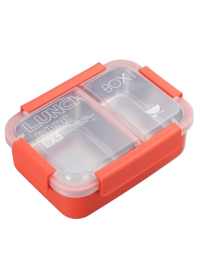 Brain Giggles BrainGiggles Stainless Steel 2 Compartments Lunch Box with Removable Inner Tray for Kids Adults - Red  - Image 1