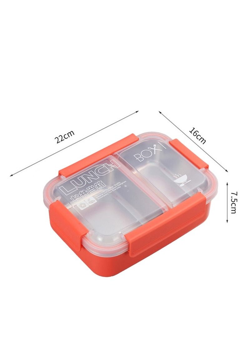 Brain Giggles BrainGiggles Stainless Steel 2 Compartments Lunch Box with Removable Inner Tray for Kids Adults - Red  - Image 2
