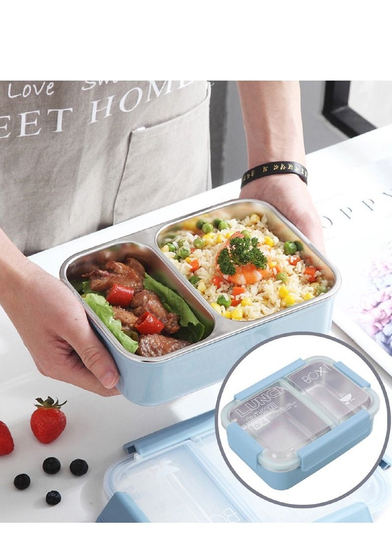 Brain Giggles BrainGiggles Stainless Steel 2 Compartments Lunch Box with Removable Inner Tray for Kids Adults - Red  - Image 5