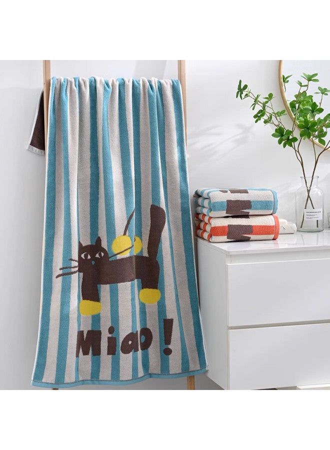 Fanyejia Cat Pure Cotton Bath Towel, Absorbent Quick-drying Soft Non-shedding Uni Adult Bath Towel Wrap For Home Use - Image 1