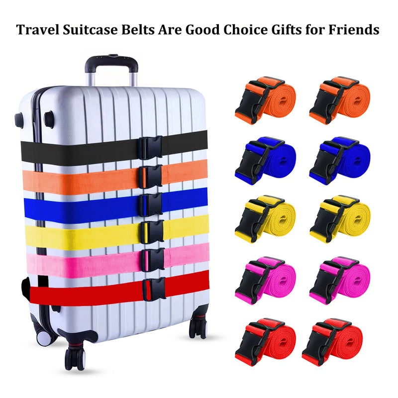 Jcpmcxs 2 Pack Suitcase Straps, Bright Color Adjustable Luggage Belts, TSA Approved (Black) - Image 5