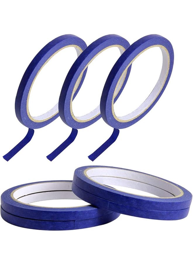 PROMASS - promass 6 Pack 0.27 Inch Blue Painters Tape,Easy Removal Thin Narrow Finishing Masking Tape Painting Tape Wall Tape,Good Adhesive and No Residue,132 Yards - Image 1