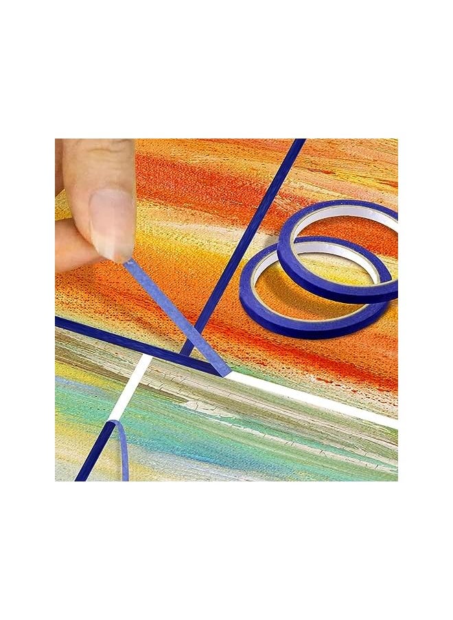 PROMASS - promass 6 Pack 0.27 Inch Blue Painters Tape,Easy Removal Thin Narrow Finishing Masking Tape Painting Tape Wall Tape,Good Adhesive and No Residue,132 Yards - Image 1