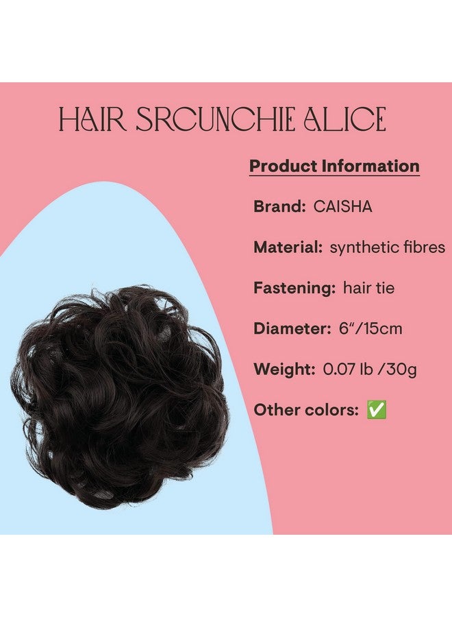 CAISHA Messy Scrunchie Bun Voluminous Wavy Hairpiece Heatresistant Synthetic Fibres Dark Brown G3A - Image 2