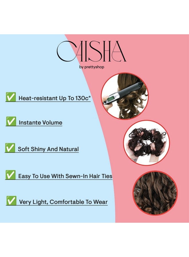 CAISHA Messy Scrunchie Bun Voluminous Wavy Hairpiece Heatresistant Synthetic Fibres Dark Brown G3A - Image 3